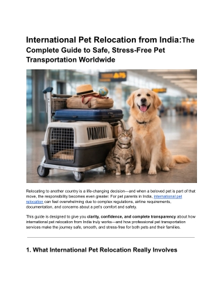 International Pet Relocation from India_The Complete Guide to Safe, Stress-Free Pet Transportation Worldwide