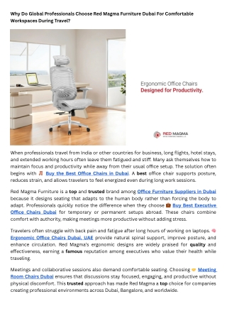 Office Furniture Suppliers in Dubai