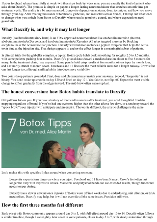 Switching from Botox to Daxxify: What to Expect on Longevity