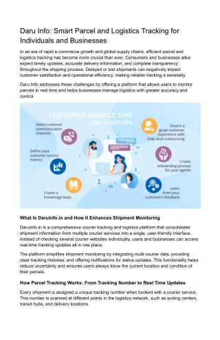 DaruInfo Courier Tracking & Logistics API Solutions