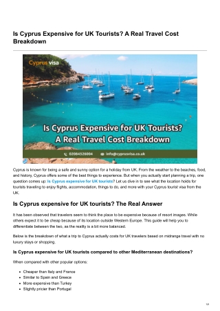 Is Cyprus Expensive for UK Tourists A Real Travel Cost Breakdown