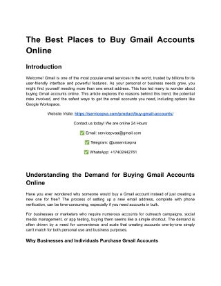 The Best Places to Buy Gmail Accounts Online