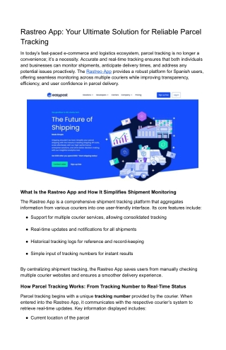 RastreoApp Seguimiento Instantáneo de Envíos