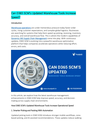 Best Dynamics 365 Supply Chain Management (T&L) Training