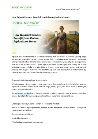 How Gujarat Farmers Benefit from Online Agriculture Stores