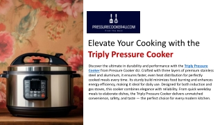 Triply Pressure Cooker – Durable & Efficient Cooking for Every Kitchen