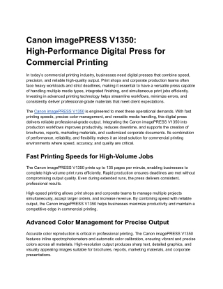 Canon imagePRESS V1350