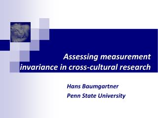Assessing measurement invariance in cross-cultural research