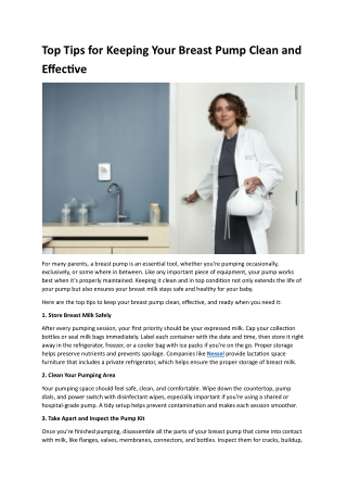 Top Tips for Keeping Your Breast Pump Clean and Effective