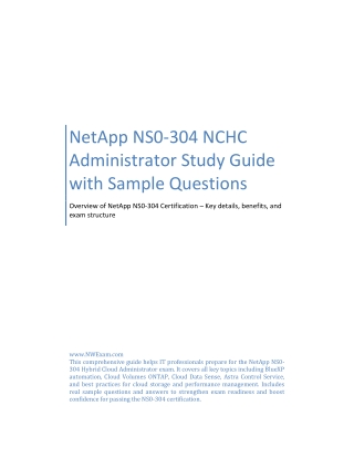 NetApp NS0-304 NCHC Administrator Study Guide with Sample Questions