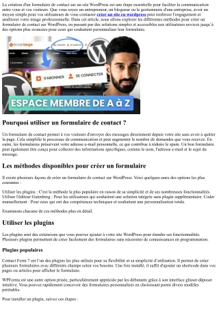 Comment créer un formulaire de contact sur votre site WordPress ?