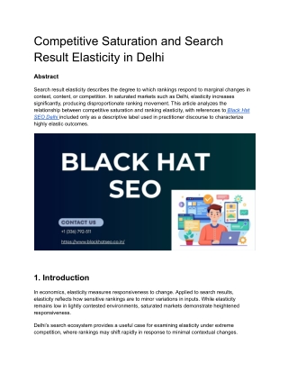 Competitive Saturation and Search Result Elasticity in Delhi