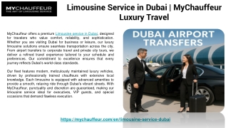 Limousine Service in Dubai | MyChauffeur Luxury Travel