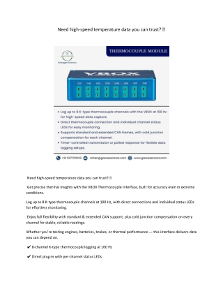 Need high-speed temperature data you can trust