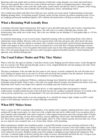 Professional vs. DIY Retaining Walls: What You Need to Know