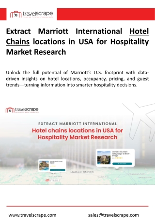 Extract Marriott International Hotel chains locations in USA