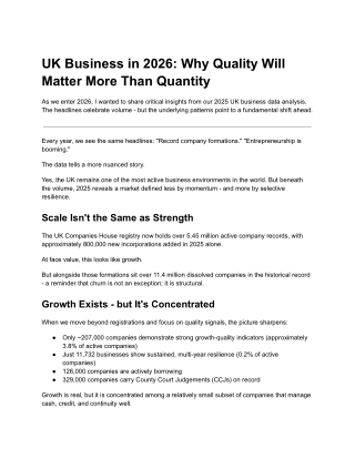 UK Business in 2026: Why Quality Will Matter More Than Quantity