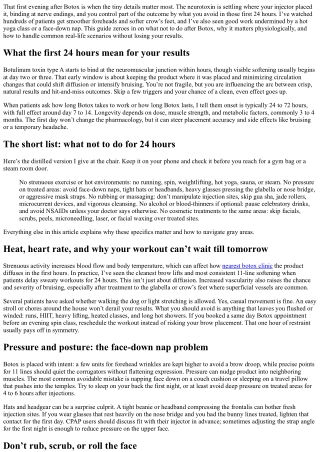 What Not to Do After Botox: 24-Hour Post-Care Checklist