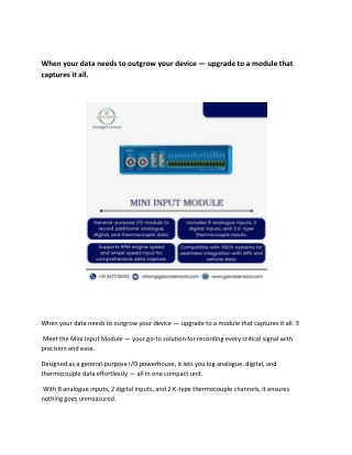 When your data needs to outgrow your device — upgrade to a module that captures it all. ⚙️