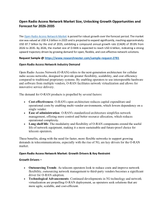 Open Radio Access Network Market