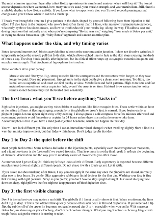 Botox Results Timeline: Day-by-Day Changes from Injection to Peak