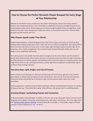 Choosing the Perfect Romantic Flower Bouquet for Every Stage