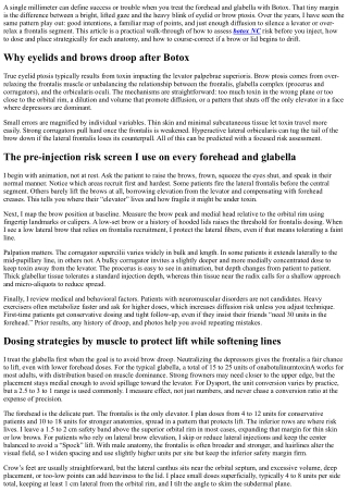 Preventing Droop: Risk Assessment for Eyelids and Brows with Botox