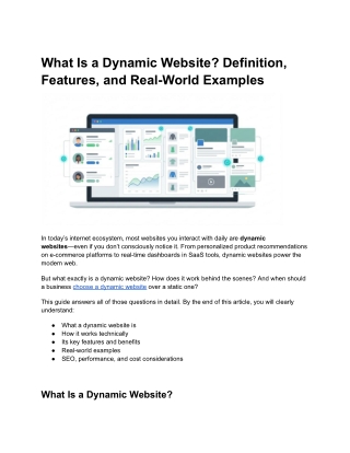 What Is a Dynamic Website? Definition, Features & Examples