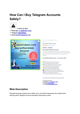 How Can I Buy Telegram Accounts Safely