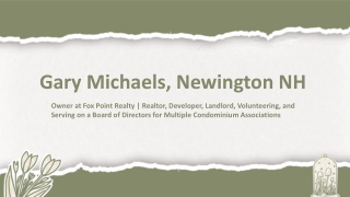 Gary Michaels (Newington, NH) - A Value-Spotting Guide