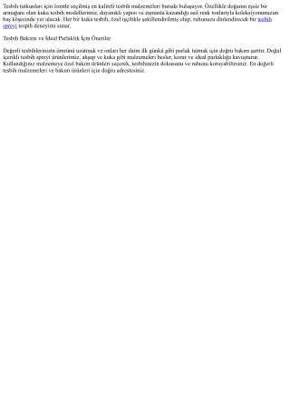 Kuka Tesbihlerin Doğal Güzelliğini Keşfedin