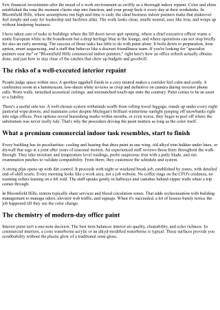 Bloomfield Hills Commercial Inside Painters: Office Refresh Made Easy