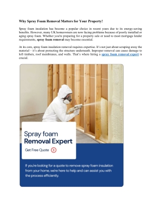 Why Spray Foam Removal Matters for Your Property