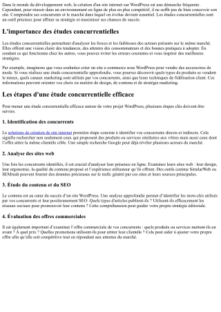 Maximiser ses chances de succès grâce aux études concurrentielles sous WP.