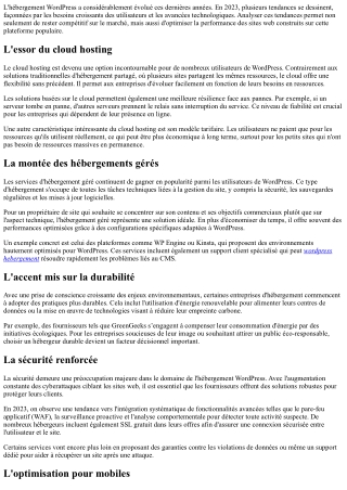 Les Tendances de l'Hébergement WordPress en 2023 à Suivre