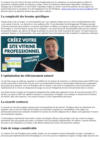 Pourquoi faire appel à un professionnel pour la création d'un site Wordpress ?