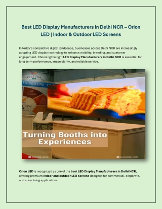 Best LED Display Manufacturers in Delhi NCR – Orion LED  Indoor & Outdoor LED Screens