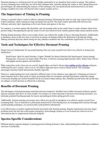 Dormant Pruning: Preparing Trees for Spring Growth