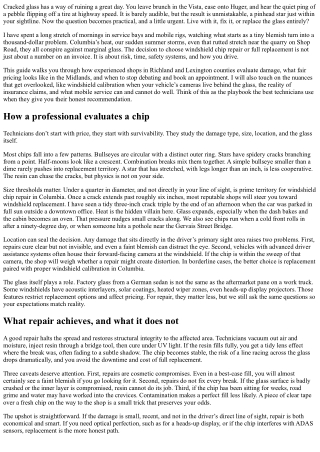 Windshield Chip Repair in Columbia: Cost vs. Replacement Considerations