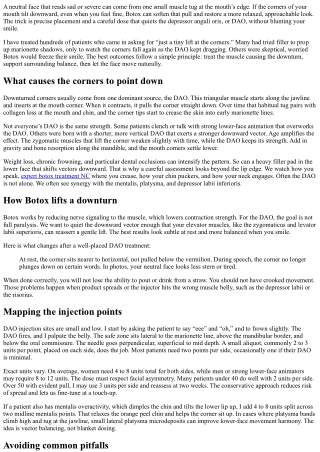 Botox for Downturned Mouth Corners: Lift Techniques Explained
