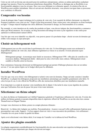 Créer un site en WordPress : la checklist ultime