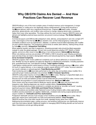 OBGYN Claims Denials and Revenue Recovery