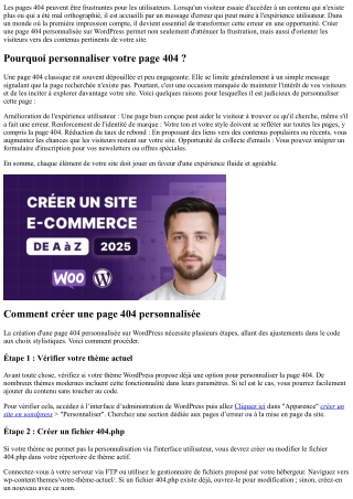 Comment créer une page 404 personnalisée sur Wordpress.
