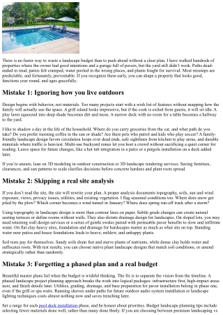 Top 10 Common Landscape Planning Mistakes to Avoid