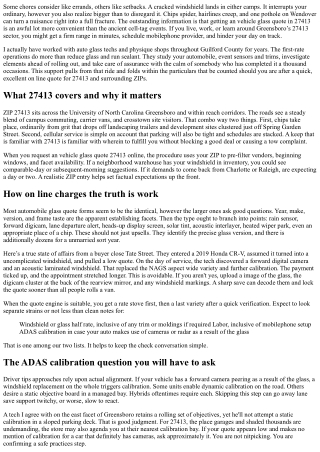 Get an effortless automobile glass quote 27413 online