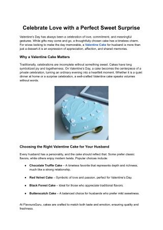 Celebrate Love with a Perfect Sweet Surprise