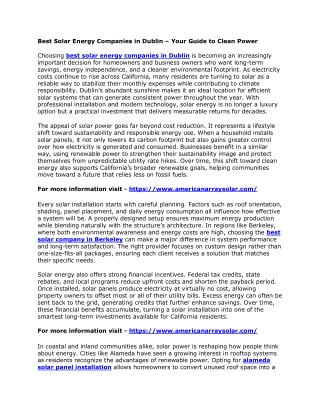 Best Solar Energy Companies in Dublin – Your Guide to Clean Power