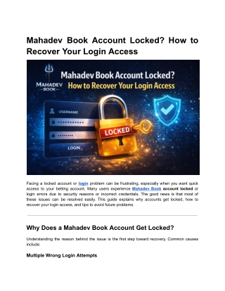 Mahadev Book Account Locked? How to Recover Your Login Access