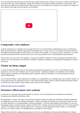 Comment créer une page d'accueil attrayante sur votre site WordPress ?