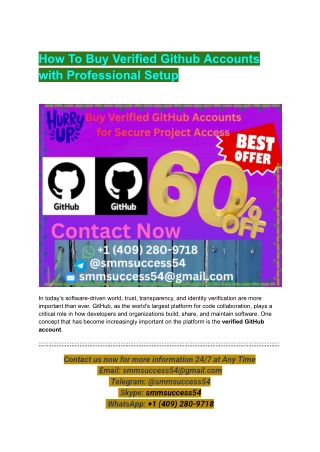 How To Buy Verified Github Accounts with Professional Setup